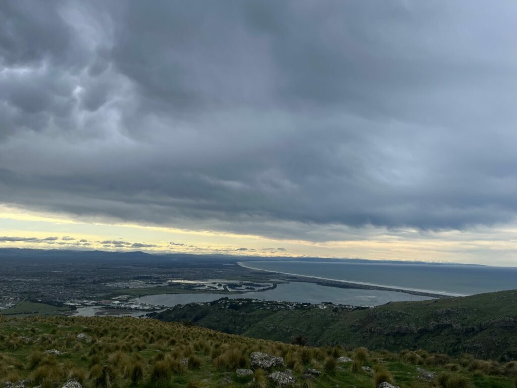 uitzicht vanaf de Christchurch gondola, Nieuw-Zeeland